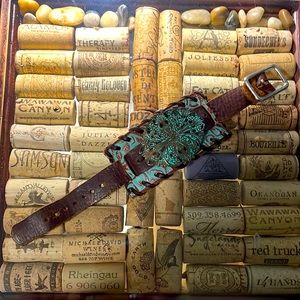 Western style Leather Bracelet/Cuff